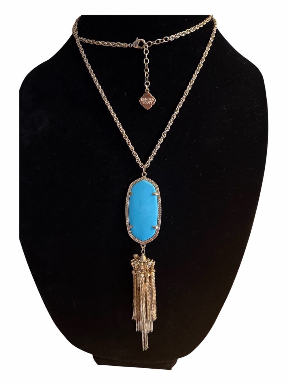 Kendra Scott Rayne Oval Turquoise Magnesite Stone Pendant